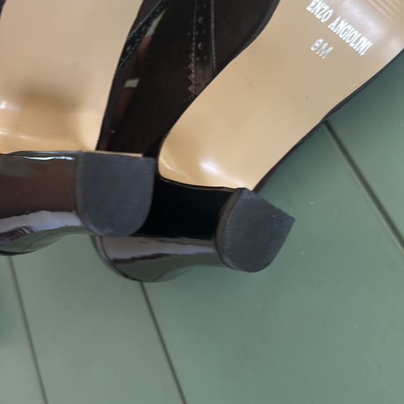 Vintage Stunning Enzo Angiolini Aeemelle Brown Laced Oxford Block Heels Size 8M - Picture 12 of 15